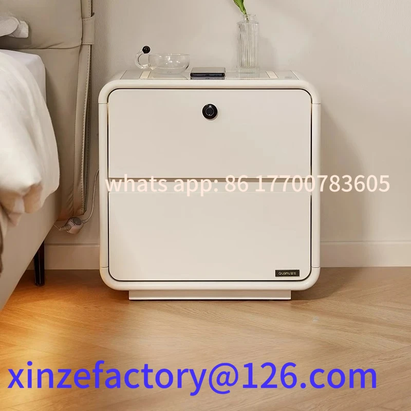 Customizable HXL smart bedside table rechargeable multi-function bedroom bedside storage cabinet