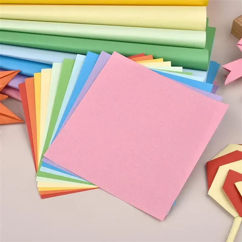 100 قطعة ورقة البطاقات مزدوجة الوجهين للطي اوريغامي ورقة مربع ورقة رافعة الحرفية لتقوم بها بنفسك ورقة الرغبات المواد الفنية أدوات المجوهرات ﻿