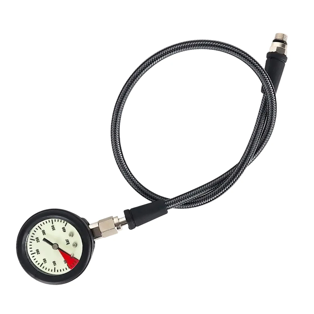 

Black Scuba Diving Pressure Gauge Diving Cylinder Accessory Accessory Luminous Dial Three Lengths Available Resin Construction