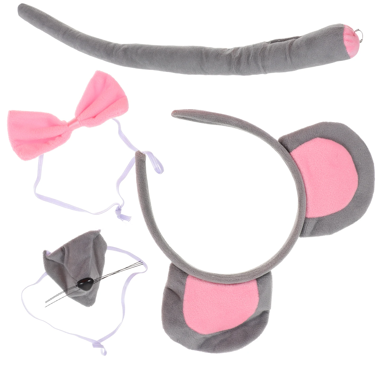 

1set Headgear Set Mouse Ears Headband Gray Gloves Animal Costume Kids Party Up Costumes Christmas Accessories