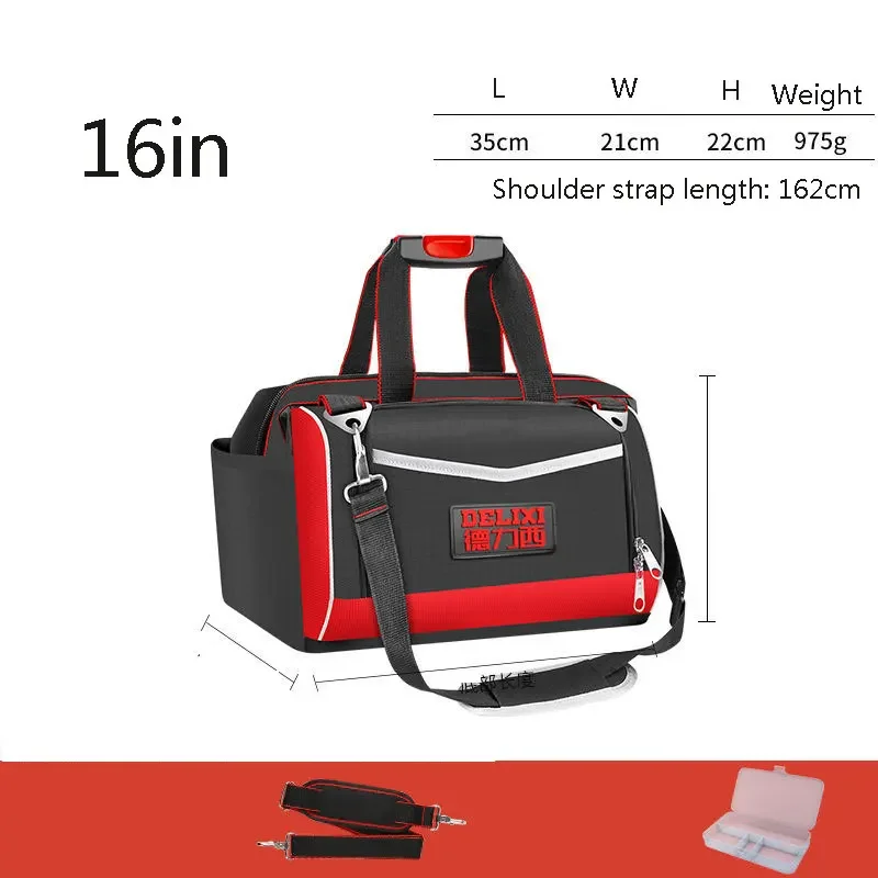 Waterproof Tool Bag with Pockets Handheld Toolkit Oxford Cloth Multifunctional Storage Handbag Electrician Tools Organizer