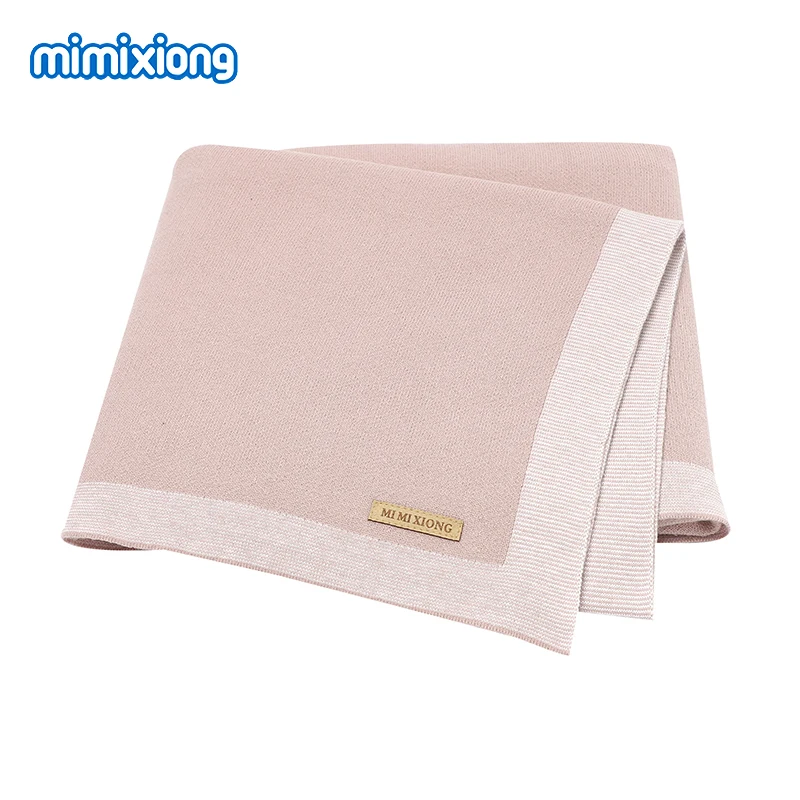 Baby Blankets Newborn Solid Color Knit Stroller Nursery Swaddle Wrap Sleep Covers Stuff 100*80cm Infant Boys Girls Throwing Mats