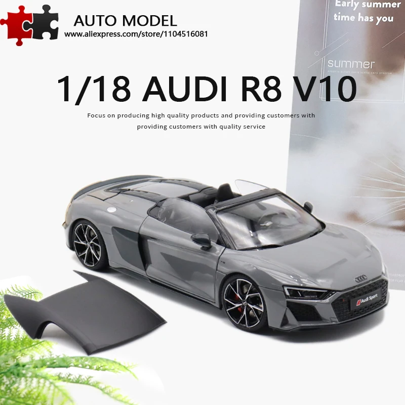 

2021 Audi R8 V10 Convertible Sports Car Die-Cast Miniature Metal Scale Model Qihui 1:18 Realistic Alloy Car Model Fully Openable Collectible Toy Gift for Adults Boys Birthday Present