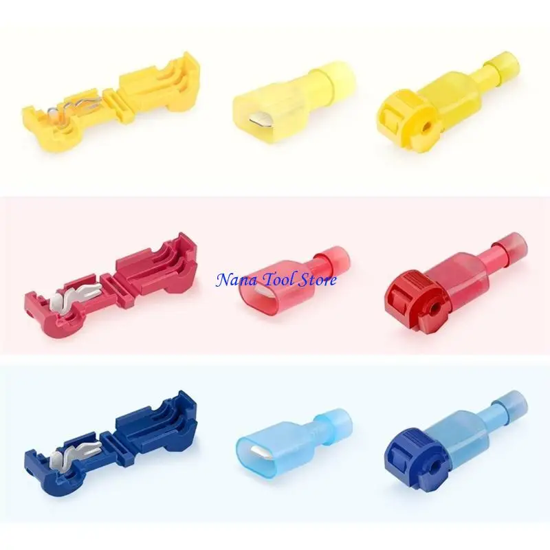 31GJ Quick and Portable Wire Tap Solution with 120Pcs Tap Connectors Fully Insulated Male Terminals for Efficient Wiring
