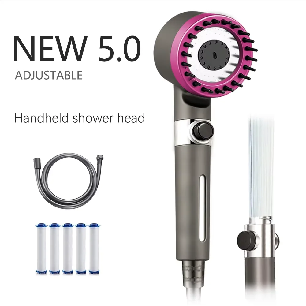 Filtered handheld View window for Shower Head ，bathroom shower faucet with  new ion drop，turbocharger and multiple spray modes