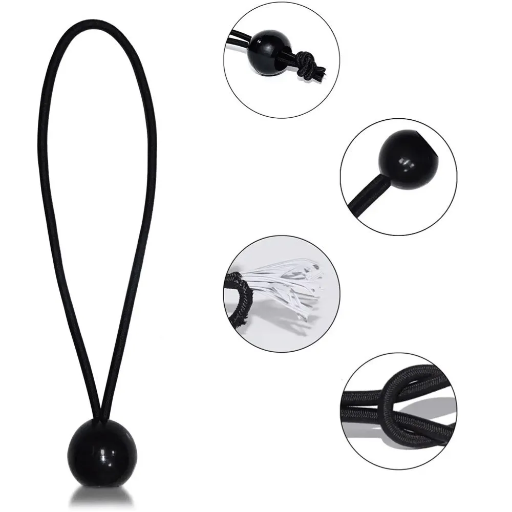5Pcs/10Pcs/Set Outdoor Tent Straps, High-Elastic Rope Plastic Ball Tie Straps, Trampoline Luggage Binding Elastic Rope Balls, Suitable for Bundling Outdoor Tools and Equipment, Travel Luggage Packing