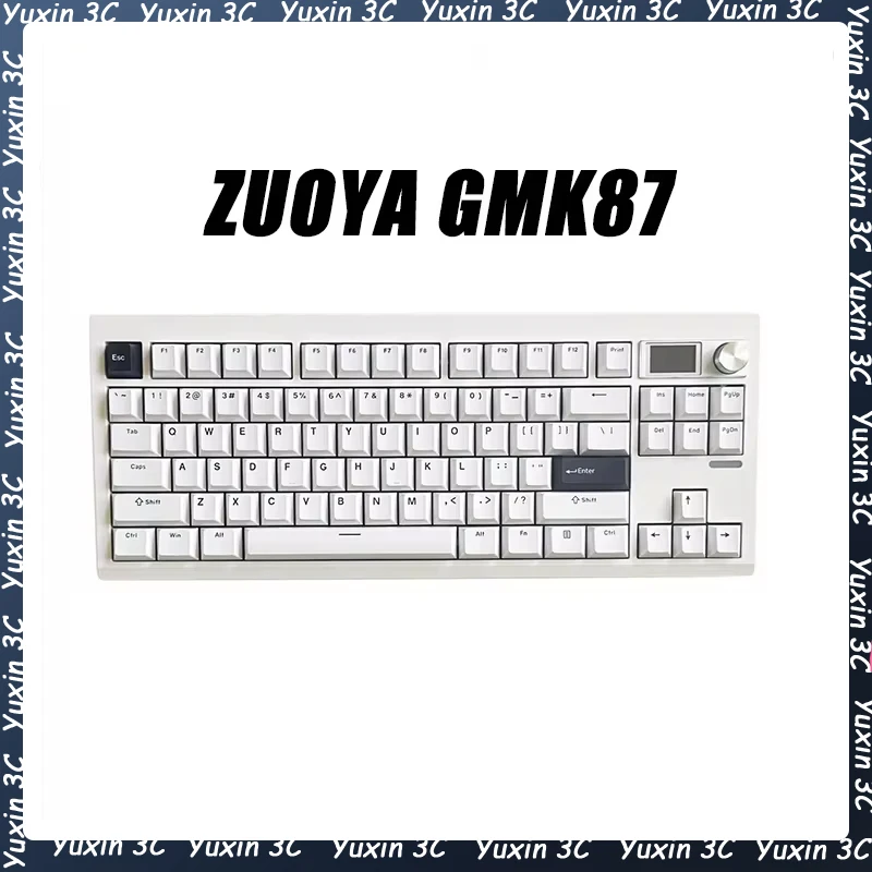 

ZUOYA Gmk87 Customized Tri Mode Multimedia Knob E-Sports Game Mechanical Keyboard Hot Swappable Rgb Backlight Hifi Mahjong Sound