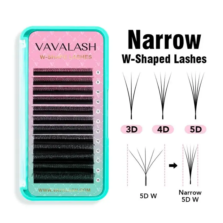 VAVALASH V-förmige 3D 4D 5D Wimpernverlängerungen C D Curl Neuer Stil W Bloom Vorgefertigte Volumen-Wimpernfächer Natürliche Nerz-Kunstwimpern – Detail 1