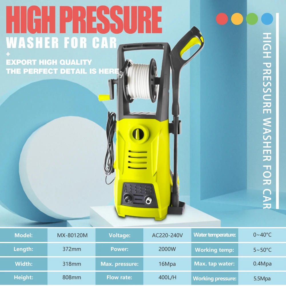 2023 Hot Sell High Quality Electric Automatic  Pressure Car Washer Gun 2000w 400L/h   Machine