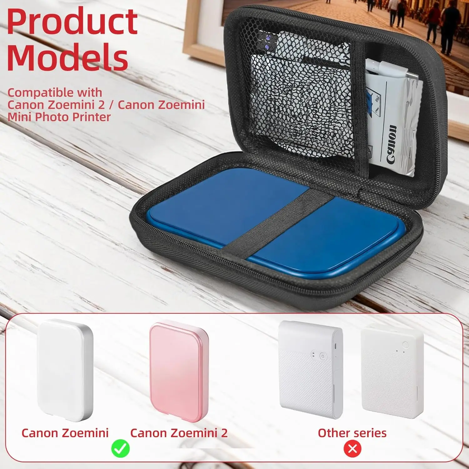 Carrying Hard EVA Case for Canon Zoemini/Zoemini 2/Zoemini S/C/ Ivy 2 Instant Mini Photo Printer Shockproof Travel Storage Bag view 2