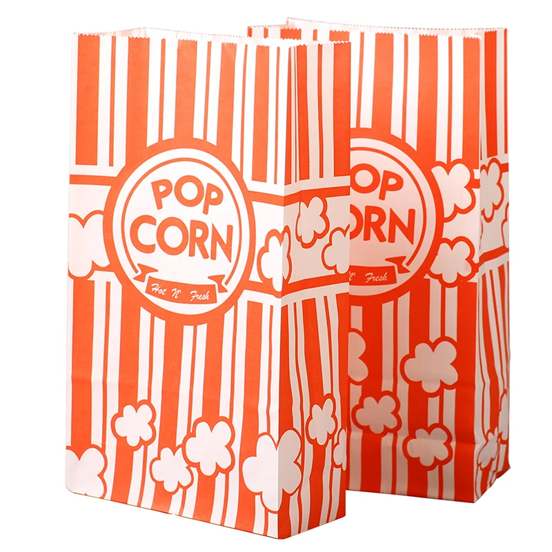 25pcs Popcorn Bags Popcorn Paper Bags Grease Proof Bags Popcorn Paper Packing Bags Popcorn Packaging Oil Resistant Paper Bags