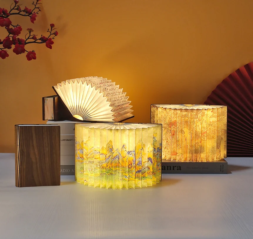 

Artistic Book-Shaped Desk Lamp Portable Foldable Tabletop Night Light 3 Colors USB-C Charging for Reading Camping Bedside Gift