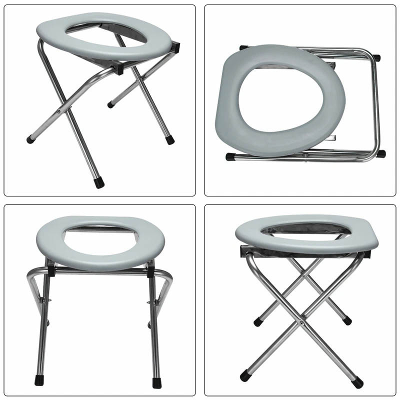 1PC Foldable Bathroom Toilet Chair Portable Toilet Seat Outdoor Camping Hiking Travel Portable Toilet Stool