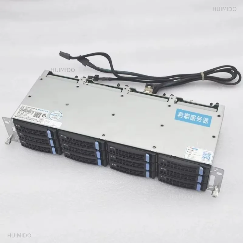 12Gb storage NAS Black Qunhui CDN hot swappable SAS series chassis，12 bay 3.5-inch 6Gb hard drive cage,