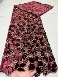 Fashion African Velvet Lace Fabrics 2026 High Quality Women Party Women Embroidery Nigerian French Lace Materials For Wedding