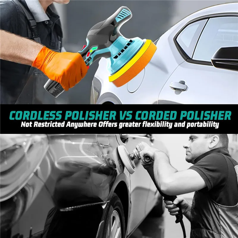 Polishing Machine For Car 12V Cordless Polisher 6 Gears 400W Automotive Electric Waxing Repairing Wireless Sander Polish