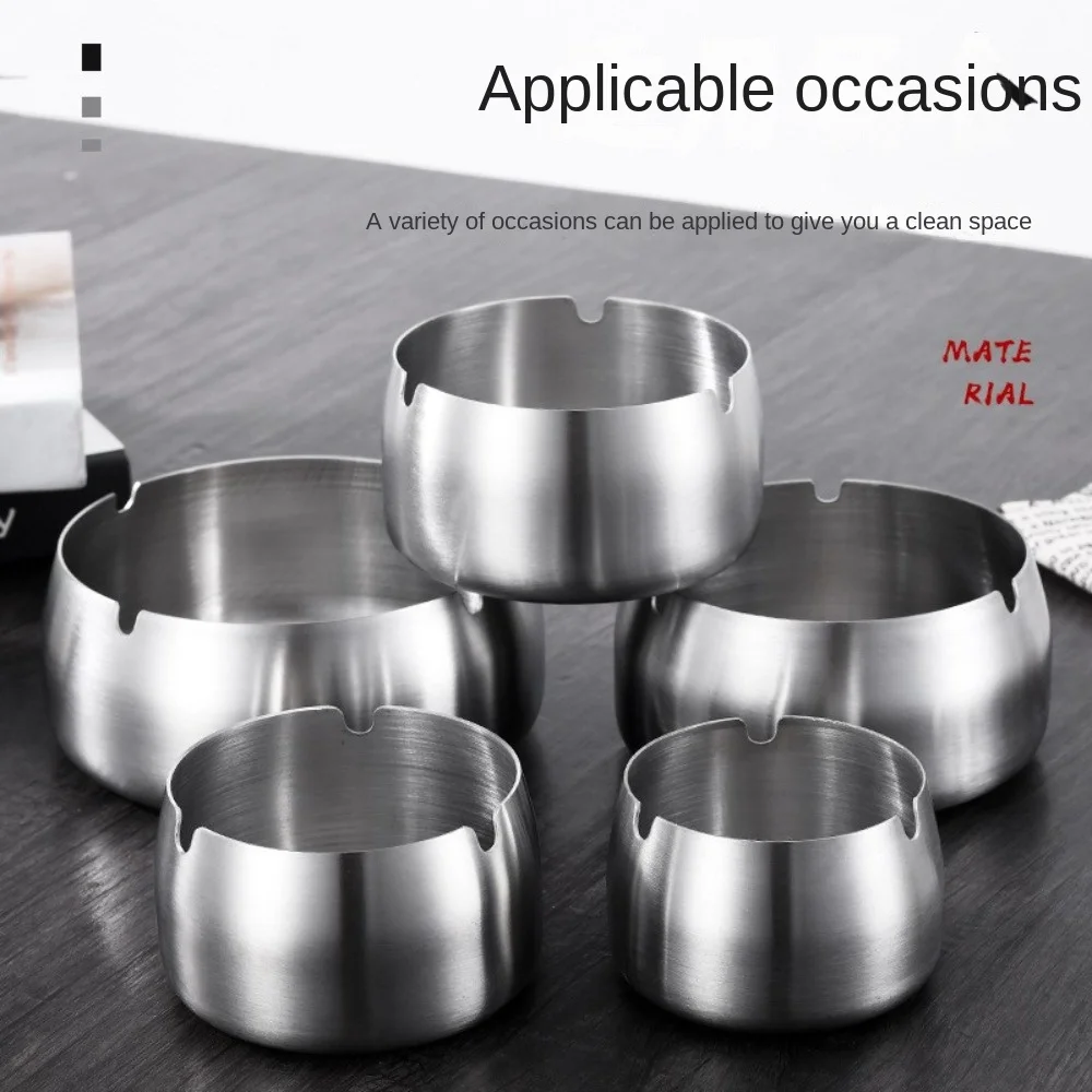 Creative Personality Stainless Steel Ashtray Windproof Home Living Room Hotel Internet Cafe Restaurant Fashion Large