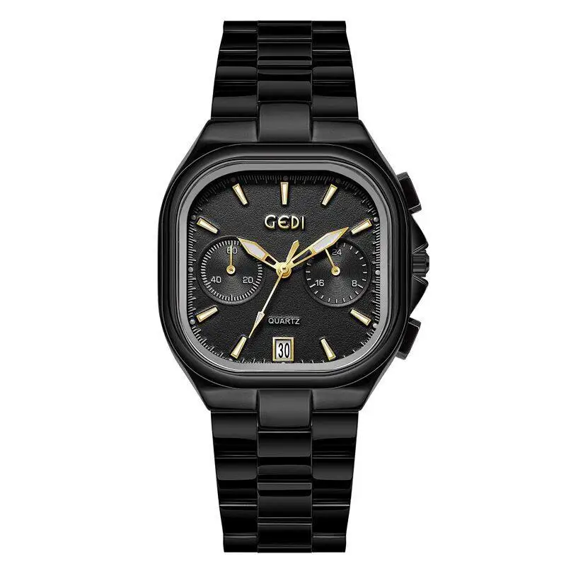 

NewSquareWatchWith LargeDial Multi-Functional Chronograph And CalendarAvailable In Men'S And Women'S Versions (Couple'S Watches)