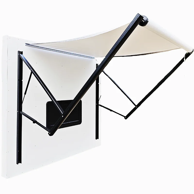 Tenda per camper all'ingrosso con colori sfumati da 4,0x2,5 m con strisce LED Angolo del baldacchino regolabile per campeggio camper