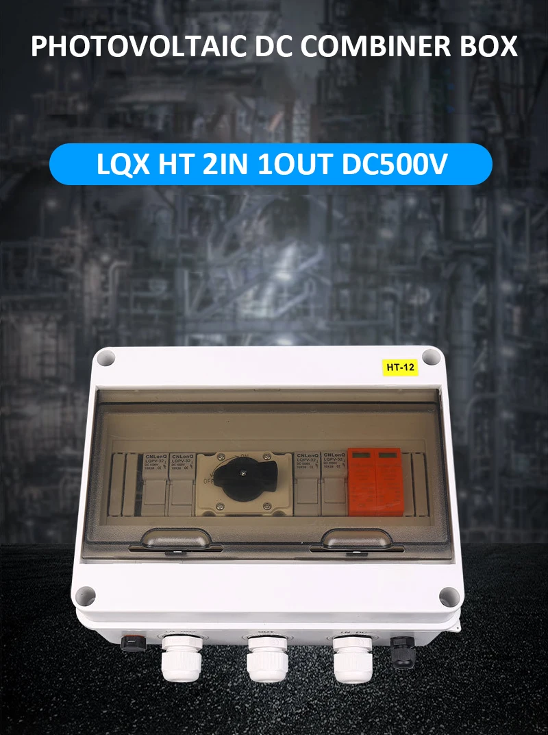 

Photovoltaic DC Combiner Box 2 IN 1 OUT DC1000V Fire and Lightning Protection IP65 Solar Energy Complete System Distribution Box