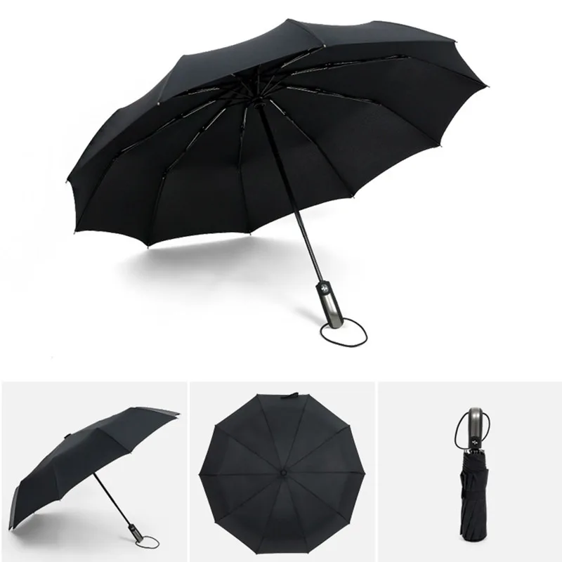 Large Strong Fully Automatic Umbrella Folding Rain Men Women Luxury Business Male Umbrella Windproof Parasol