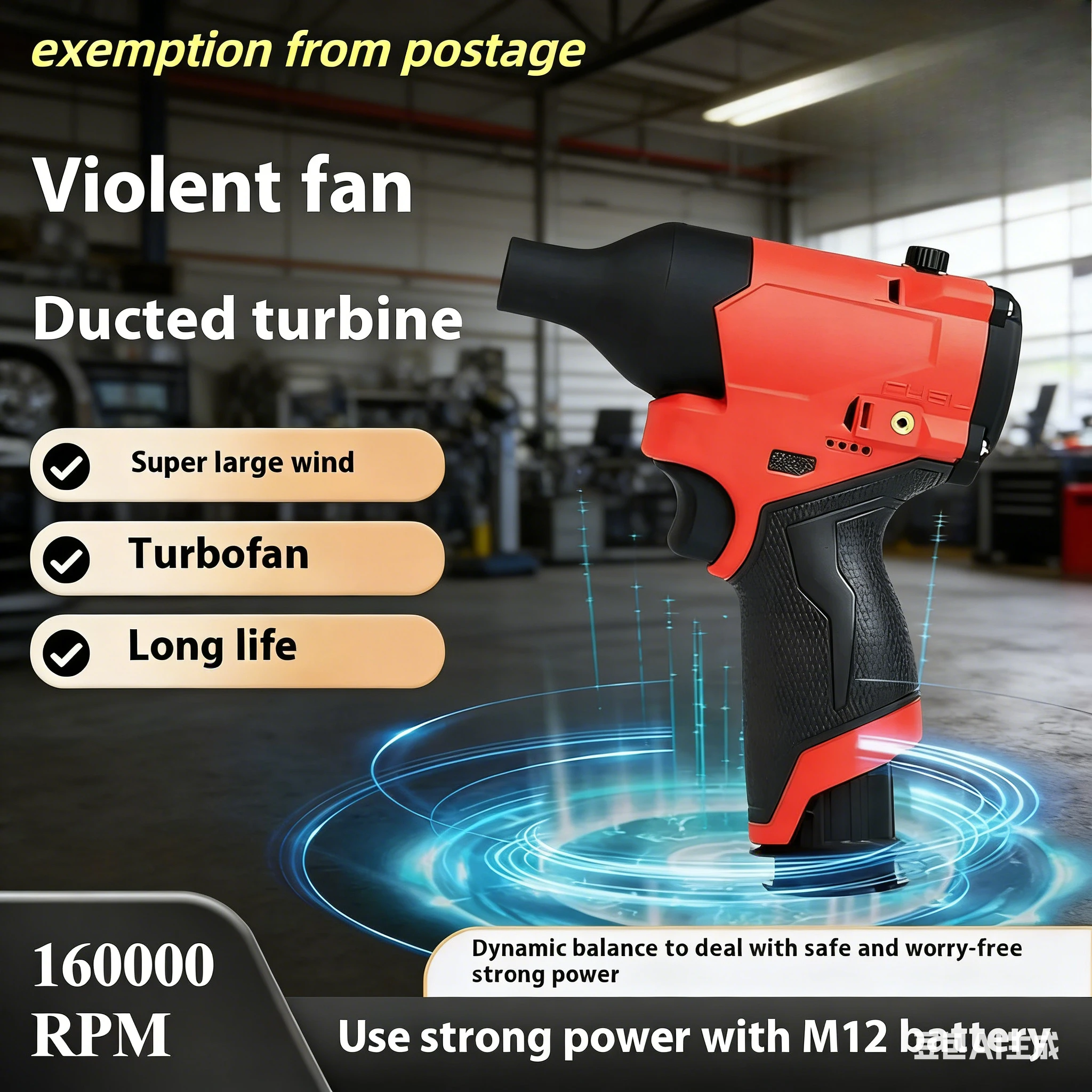

Turbojet Fan For Milwaukee M12 140000RPM Brushless Motor High Speed Blower Electric Duster Air Dryer Sports & Entertainment Use
