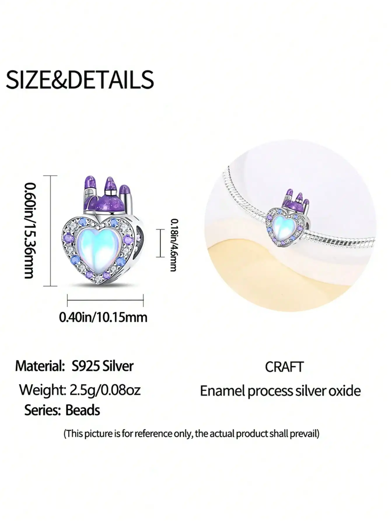 Dream Castle Bookstore Beads Charm Silver Plated Fit Charms Silver 925 Original Bracelet for Jewelry Making DIY Charm