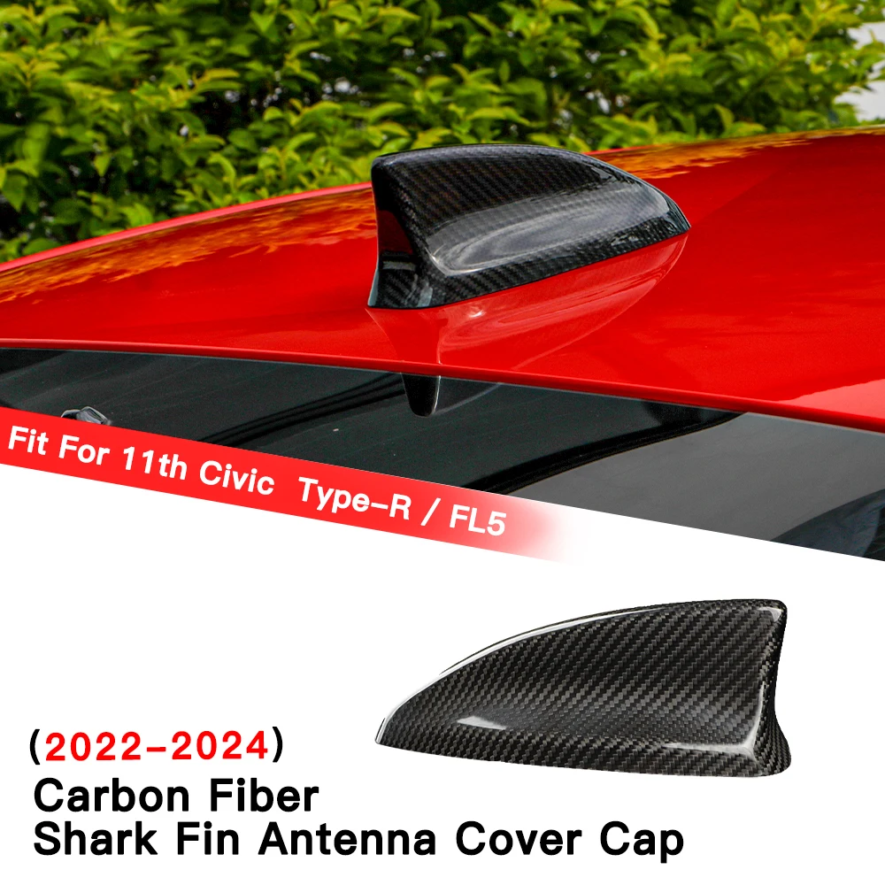 Carbon Fiber Antenna Shark Fin Cover Trim for Honda 11th Gen Civic Type r FL5 Car Accessorie Sticker Roof Aerial Antenna Signal