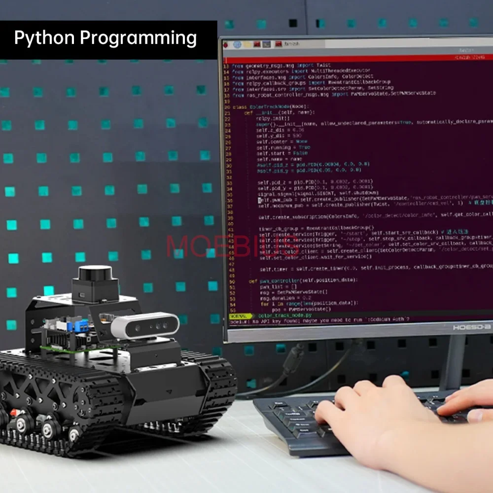 Hiwonder MentorPi T1 Raspberry Pi Robot Car Tank Chassis ROS2 AI Coding Robot with Large AI model, SLAM Autonomous Driving