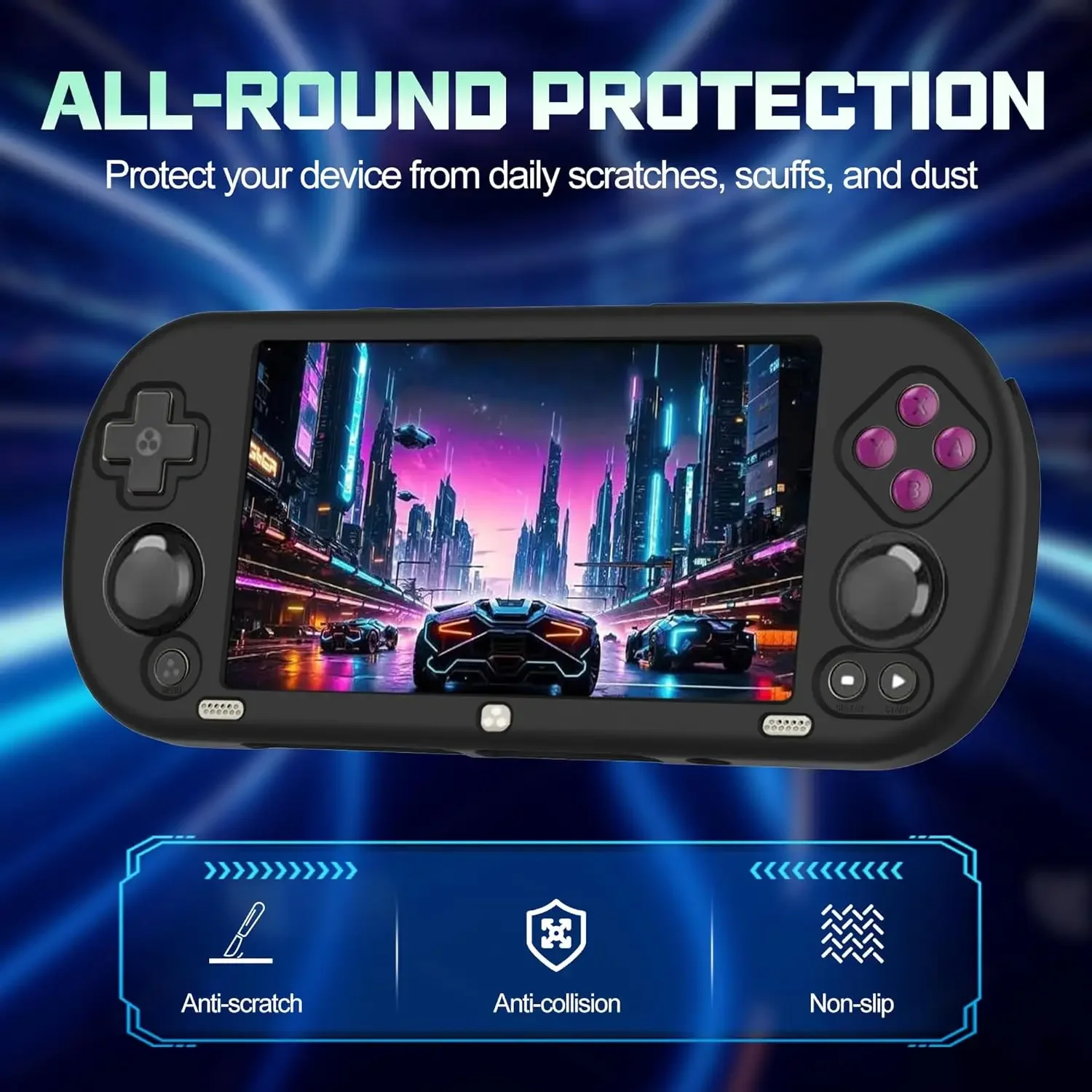 2-IN-1 زجاج + حافظة لهاتف Trimui Smart Pro غطاء حماية من السيليكون مضاد للخدش وواقي للشاشة ملحقات فيلم الزجاج المقسى