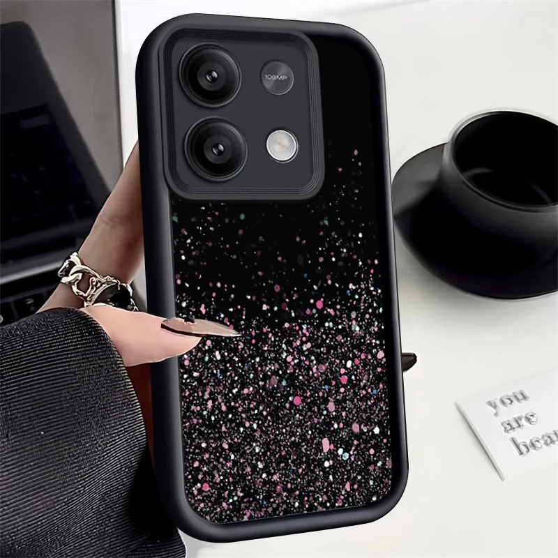 Shockproof Glitter Sequins Phone Case For Xiaomi 13T Poco X6 X5 M6 Pro 4G Funda Redmi Note 12 11 13 Pro 5G 11s Soft Bumper Cover