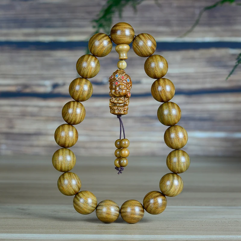 Echtwaren grünes Sandelholz Palisander s. Armband Vintage Quaste flexible Ring Boutique Handheld Handwerk Männer und Frauen Rosa