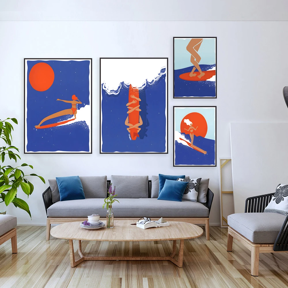 surf art, surfer girl, how to surf, surf prints, surf posters, surfer girl wall art, surfer gifts