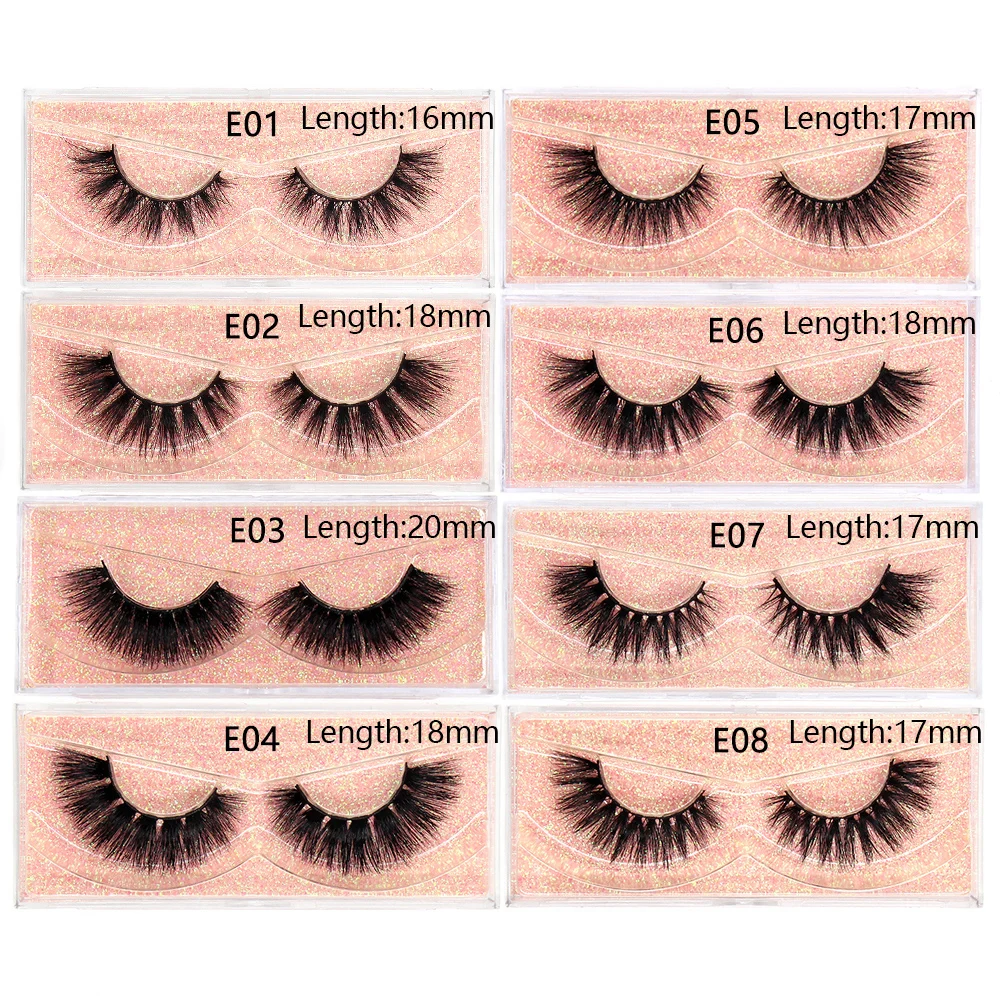 Großhandel Nerzwimpern 3D Flauschige Wispy 12mm-20mm Wimpern Natürliche Weiche Flauschige Falsche Wimpern 500 Stile Verfügbar – Detail 7