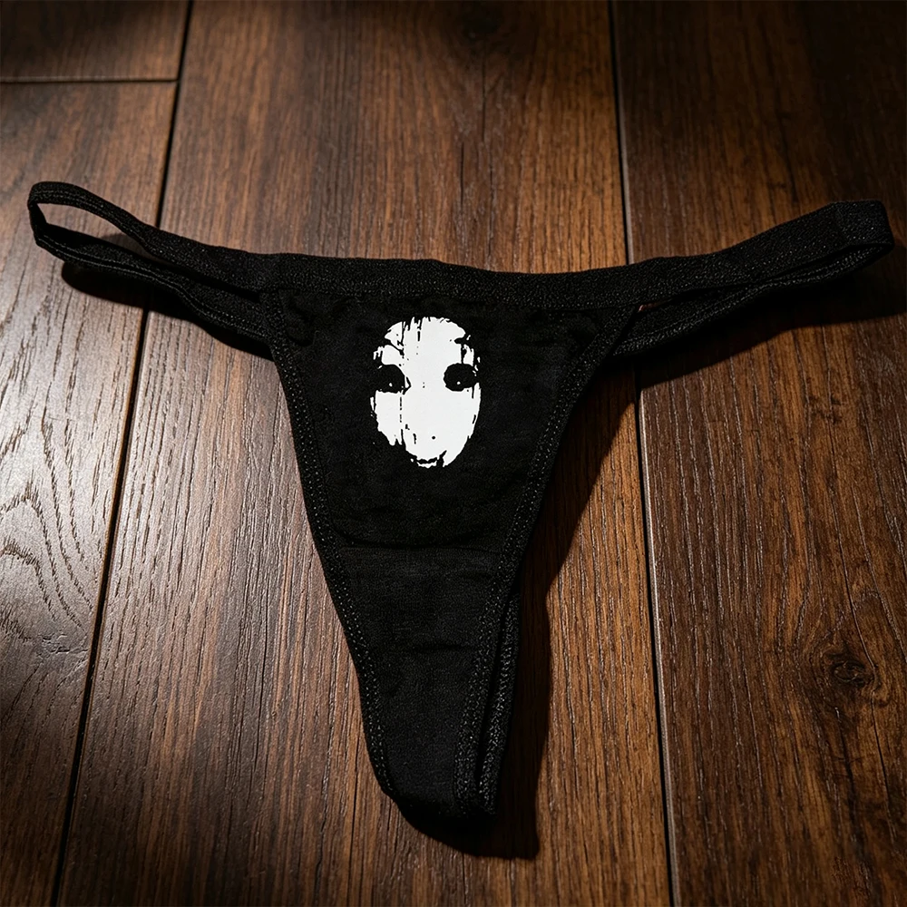 Gothic retro printed thong Harajuku slim fit Y2K style cosplay cute and fashionable Kawaii 2000s Emo