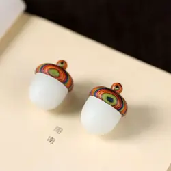 Pendants Mini Pill Box Sealed Luminous Pill Case Wooden Key Chain Pill Organizer Medicine Boxes