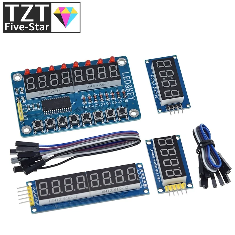 TM1637 4 Bits / TM1638 / 74HC595 8 bit Digital LED Display Module 7 Segment 0.36Inch Clock RED Anode Tube Four Serial Driver