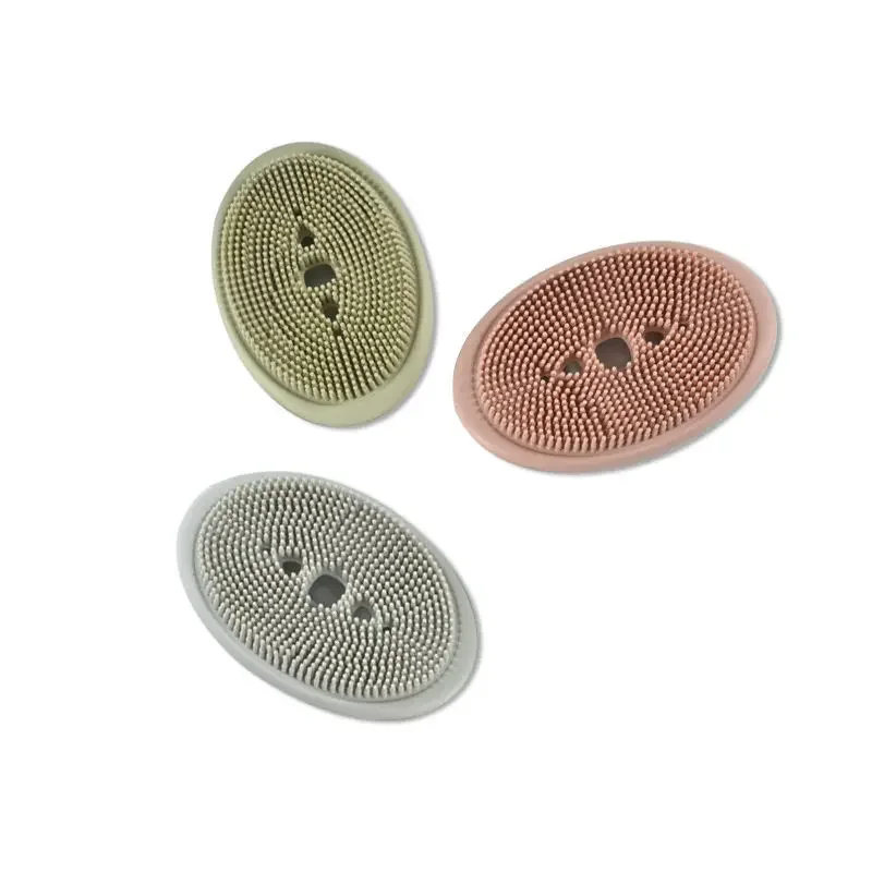 Silicone Soap Dish Creative Shower Dish Drain Plate Bathroom Soap Holder Soap Box Sponge Holder Punch-free High Quality