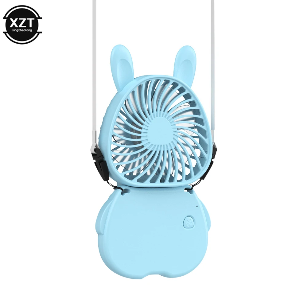 New USB Rechargeble Hanging Neck Fan Folding Mini Portable Small Fans Handheld Desktop Camping Pocket Silent Fan