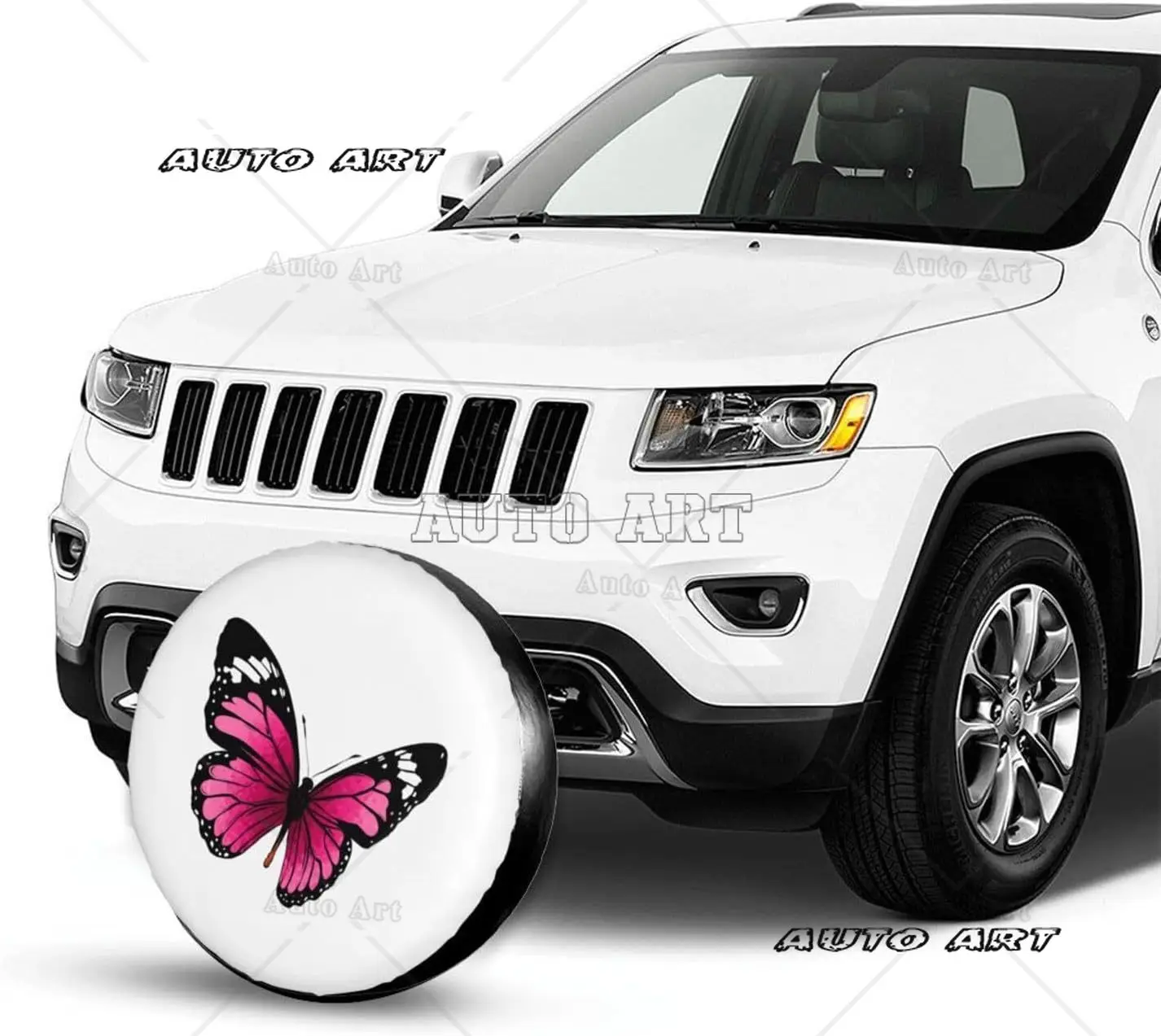 Spare Tire Covers Beautiful Pink Butterfly Wheel Protectors Waterproof Sun Protection Universal Travel Trailer Accessories