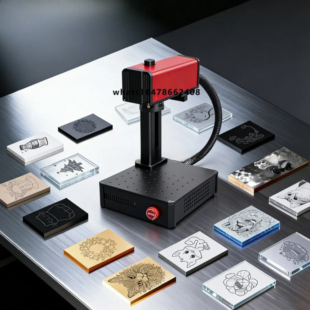Mini Desktop 5W Marking Machine Compact Design 20W 30W 60W Split Model on Metal Plate Stainsteel Engraver