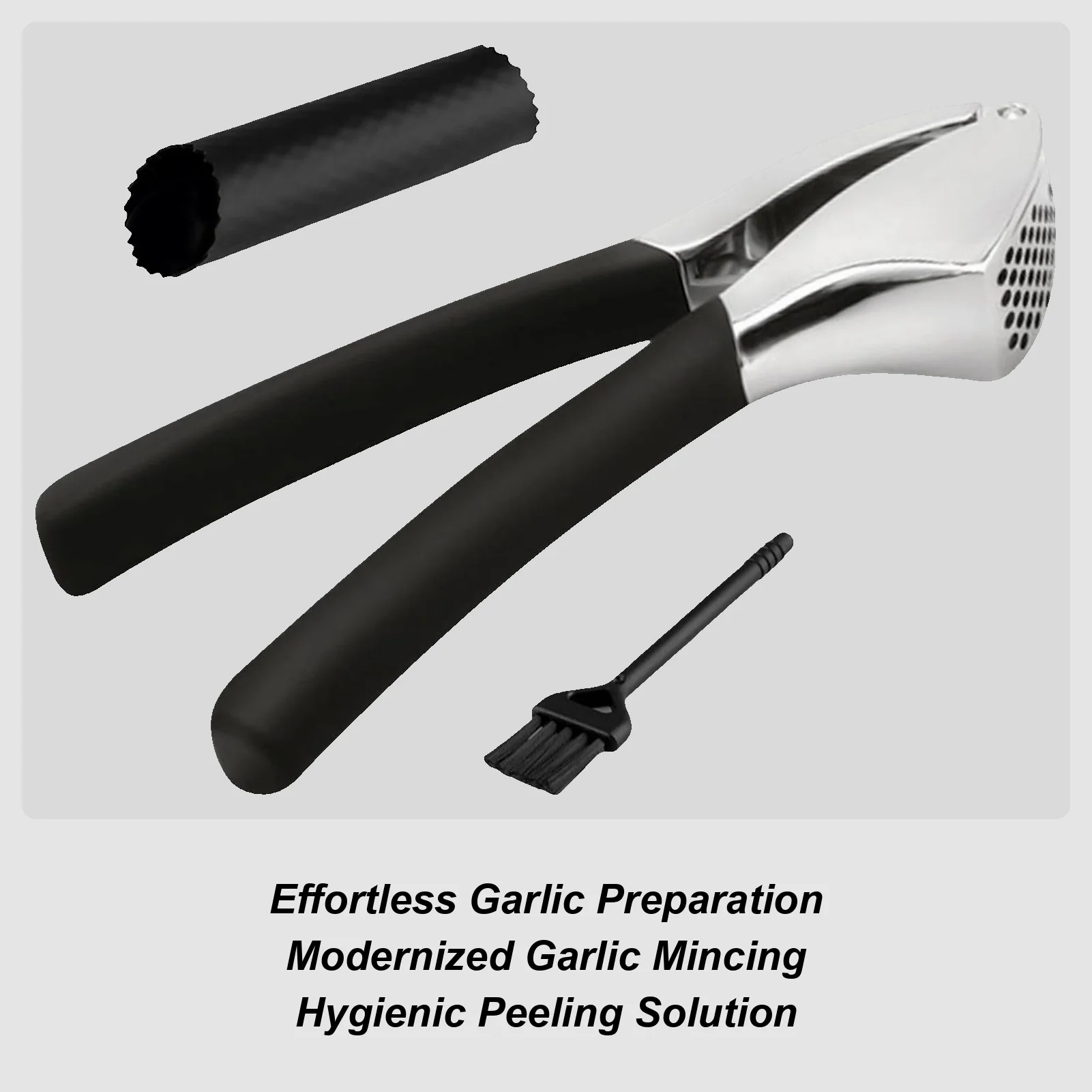 

Garlic Press Set Household Easy-Squeeze Gadget Stainless Steel Garlic Presser Crushing Tool for Restaurant Picnic Cooking