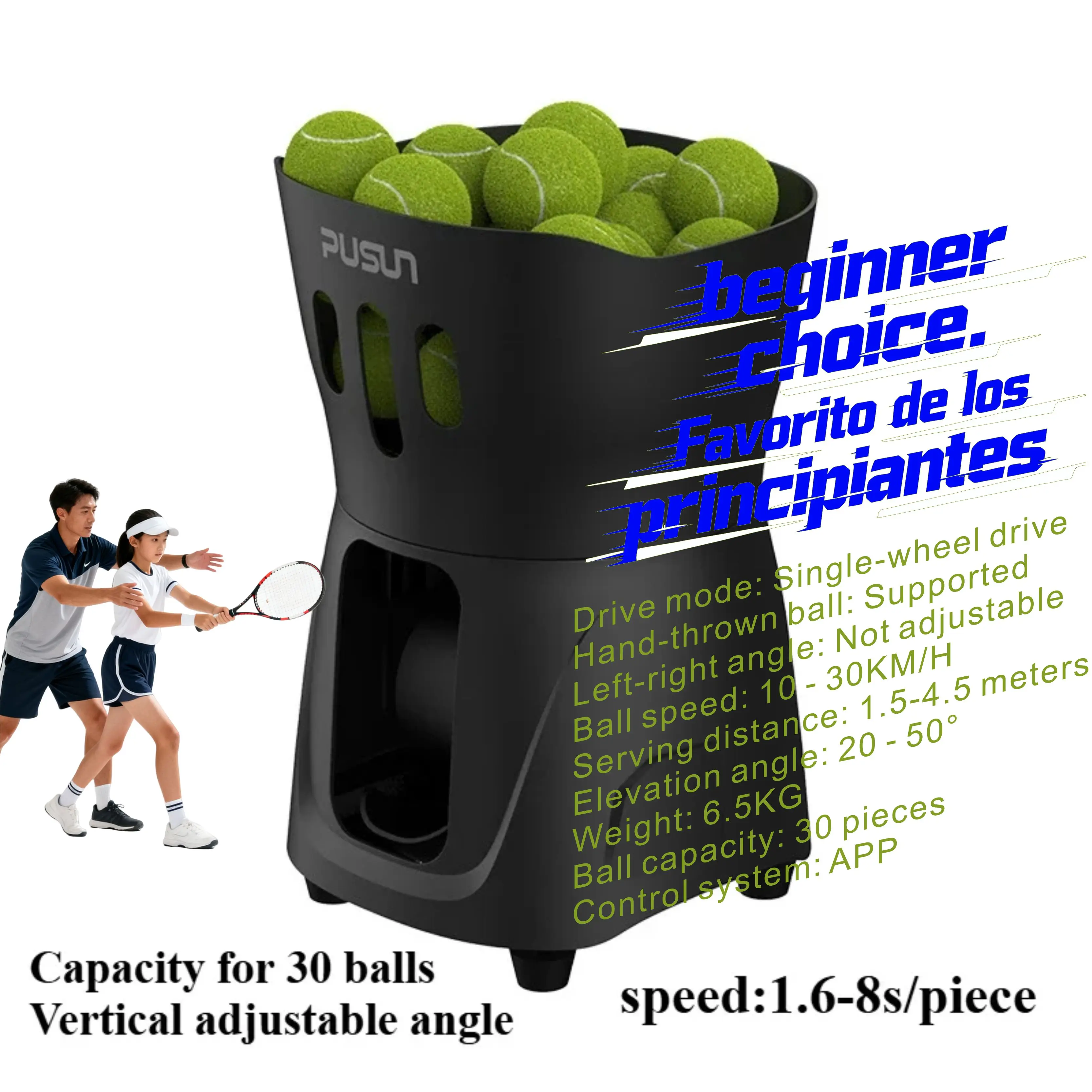 Теннисный сервировочный аппарат, мини-комнатный портативный тренажер, автоматический метательный. Емкость более 30 мячей. Вертикальный регулируемый угол.