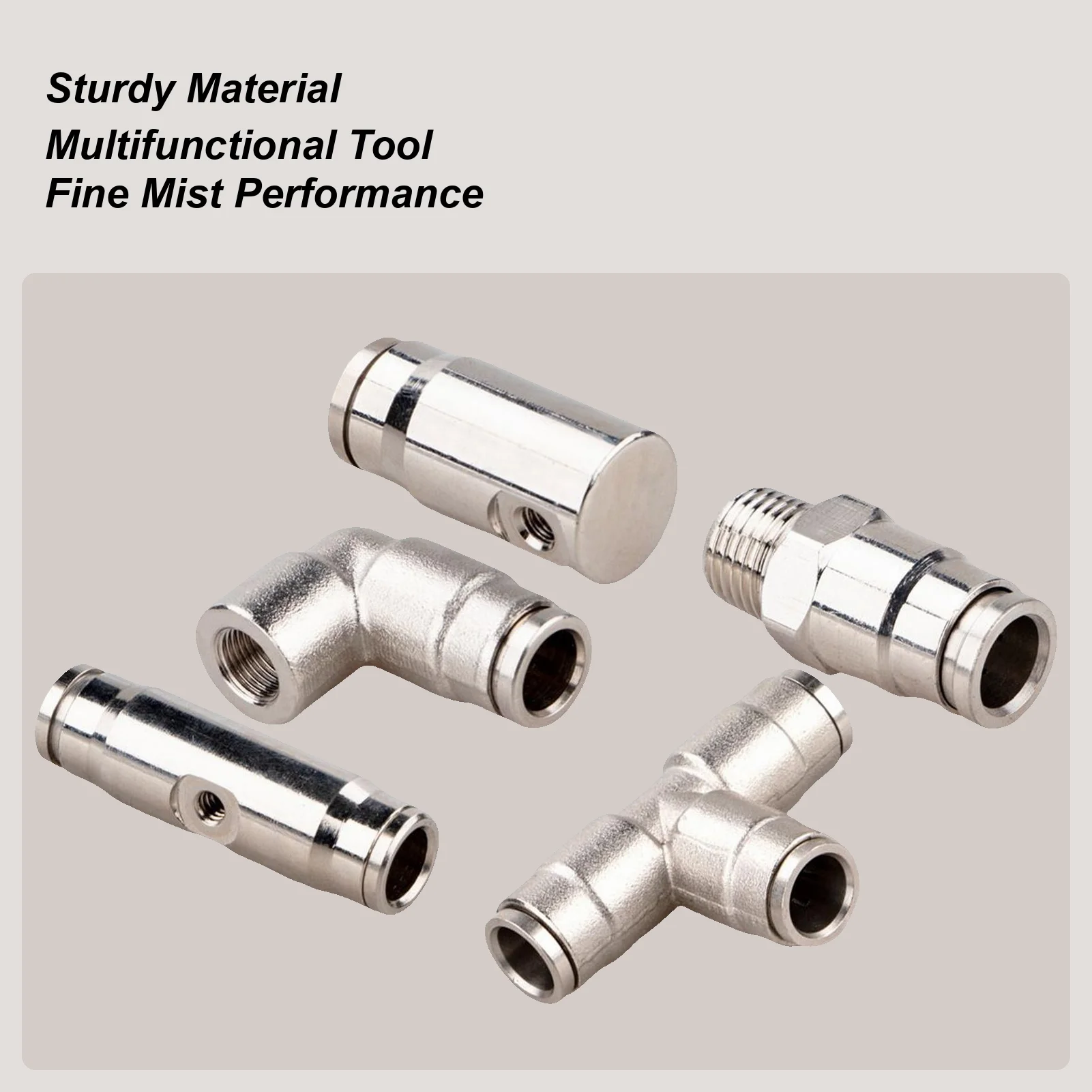 

Mist Nozzle Connector Misting Coupling Tee Connectors Elbow Fitting Brass For High Pressure Atomizing Outdoor Cooling