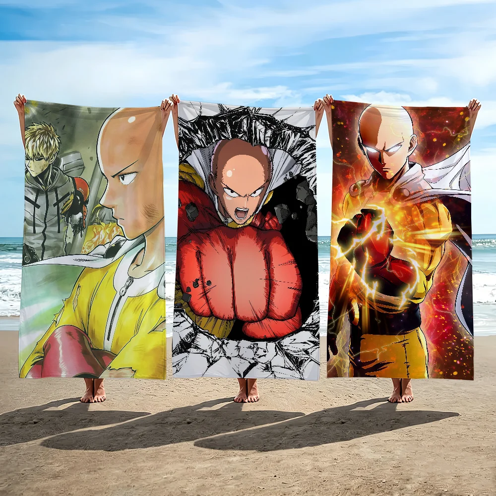 Cartoon O-One-Punch M-Man Towel Beach Shower Bath Travel Lightweight Skin Friendly for Pool Camping Cruise Summer