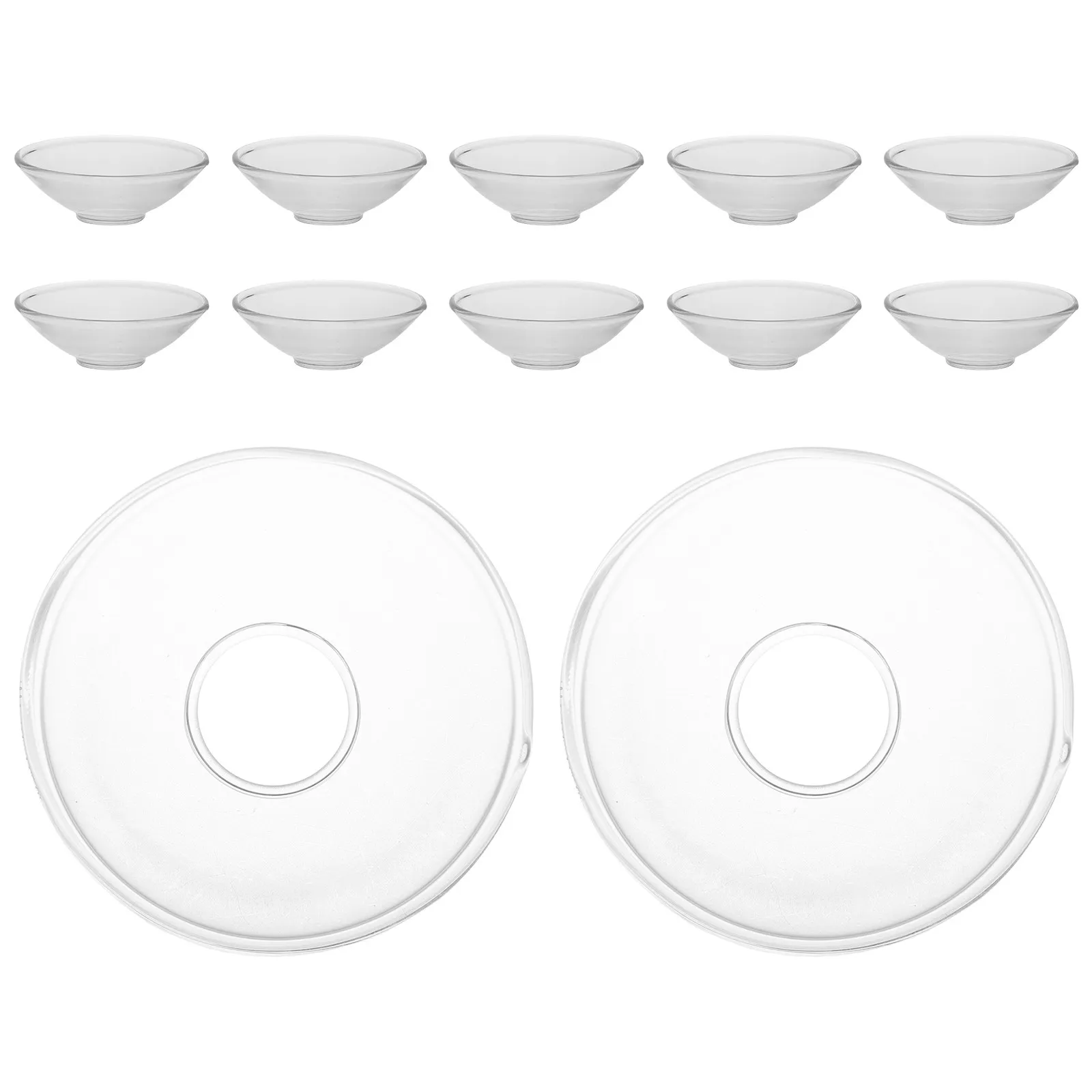 12Pcs Reusable Clear Glass Fluted Wax Drip Catcher Holder Prevent Stains Elegant Drip Protector for Candlesticks Home