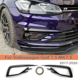 For Volkswagen Golf 7.5 MK7.5 2017-2020 Front Fog Lamp Cover Trims Bumper Fog Light Grilles Frame Eyebrow Eyelid Sticker Kits