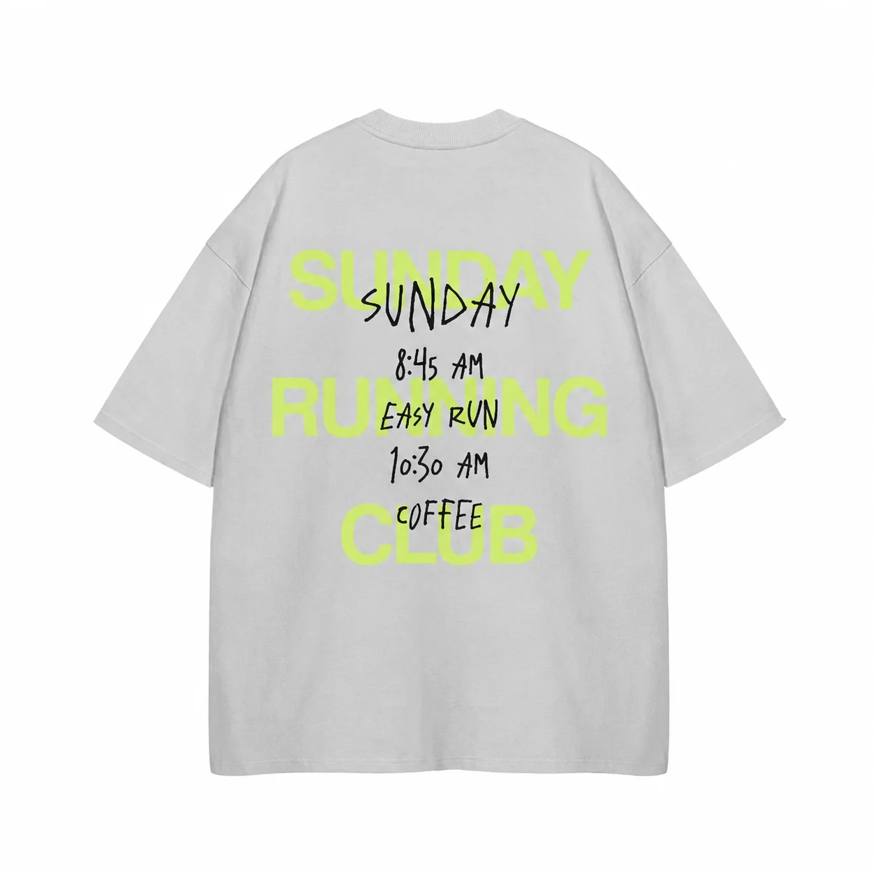 Sunday Running Club T-Shirt Men's and Women's Easy Run Coffee Schedule Graphic Tee Streetwear Short Sleeve Casual T Shirt view 5