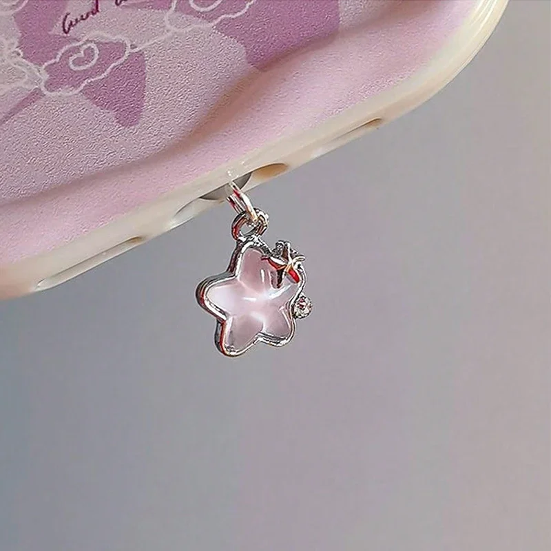 1pc Cute Diamond Star Phone Dust Plug Pendant Suitable For IPhone For Samsung Type-C Interface Dust Plug Accessory Decoration image 5