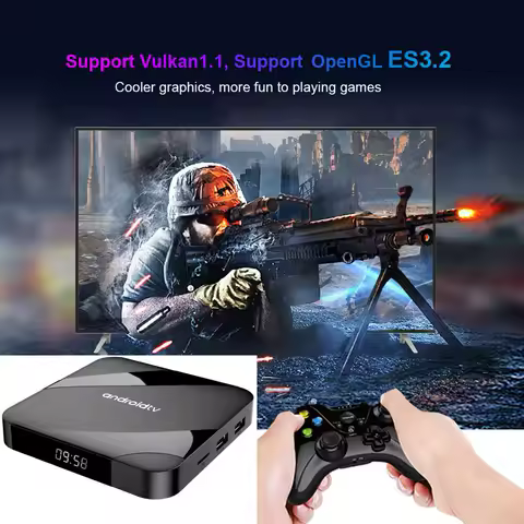 TV98 ATV S905W2 Android TV Box 14.0 8K Quad Core 2.4G/5G Dual WiFi Voice Remote BT Media Player Set Top Box